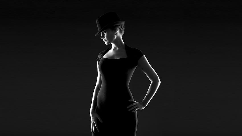 Vestido preto feminino monocromático [1920x1080] para seu celular e tablet, roupas femininas da moda papel de parede HD