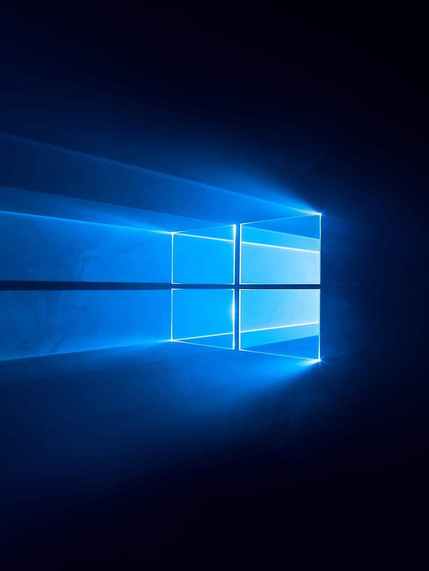Windows 10、暗い, 青色の背景、、テクノロジー HD電話の壁紙