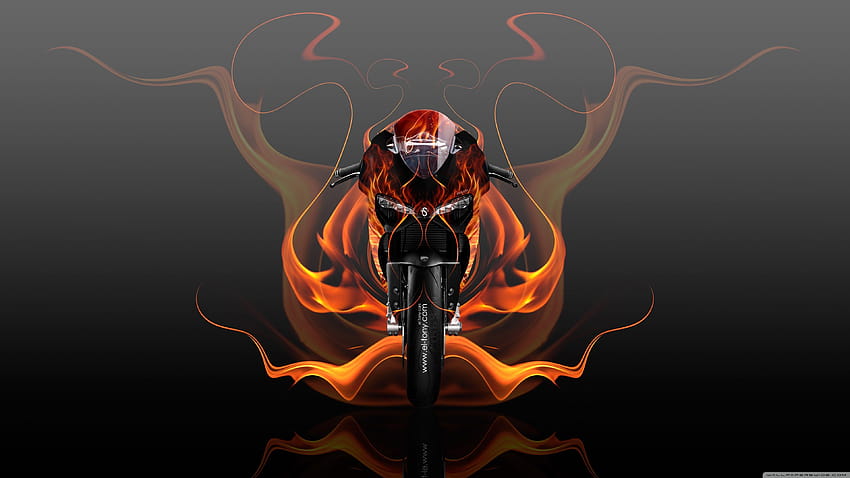 Ducati 1199 Fire Abstract Bike 2015 design by Tony Kokhan ❤, fire bike HD wallpaper