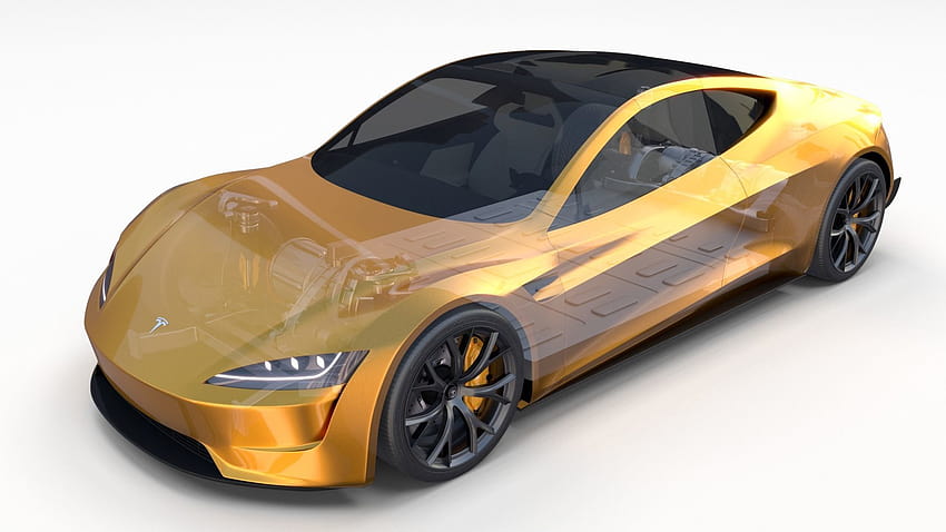 Roadster Tesla 2020 İç Mekan, altın tesla HD duvar kağıdı