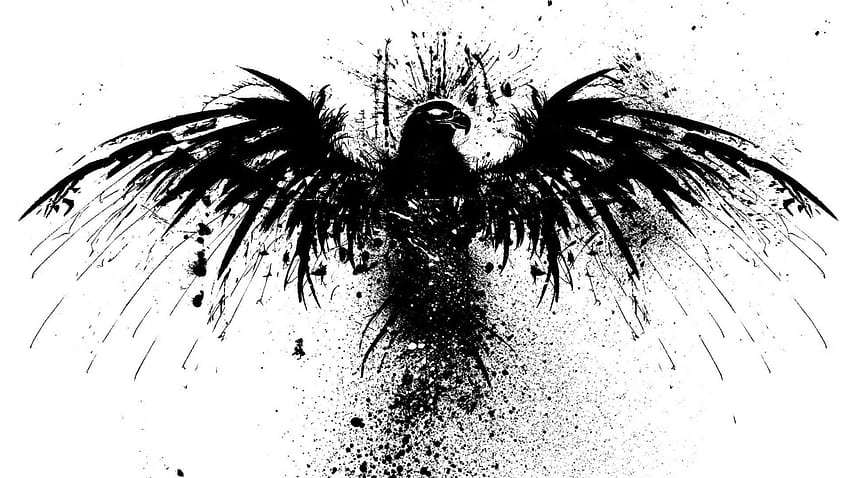 Schädel-Kunst-Fantasie-Kopf-Logo-Vogel Schwarzer, weißer Schädel HD-Hintergrundbild