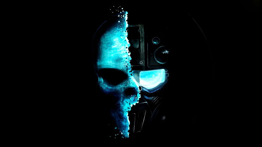 Cool Blue Skull PC, jogador de caveira papel de parede HD