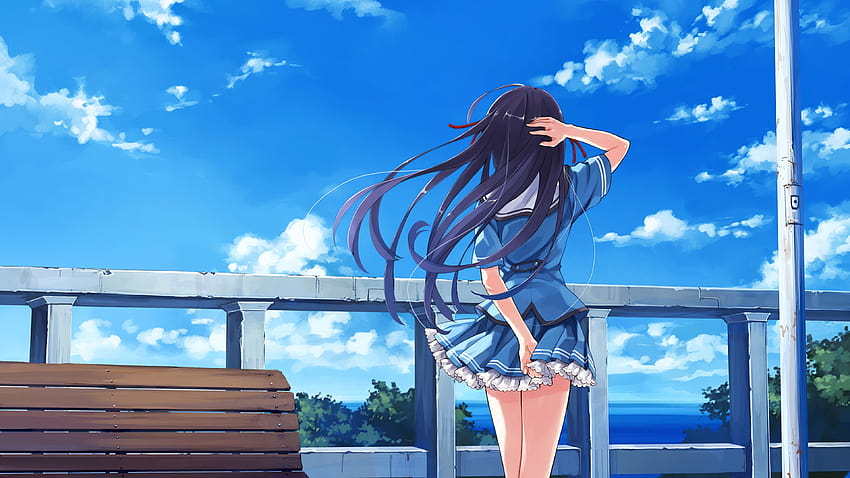 Deep Blue Sky Pure White WingsKoga Sayoko , Anime, blue sky anime HD wallpaper
