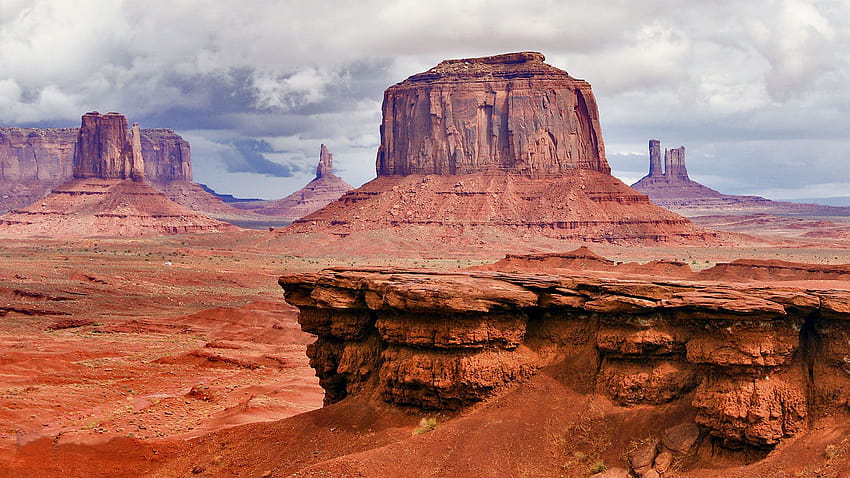 Daerah Gurun Pemandangan Musim Panas Yang Indah Monumen Lembah Navajo, monumen lembah taman suku navajo Wallpaper HD
