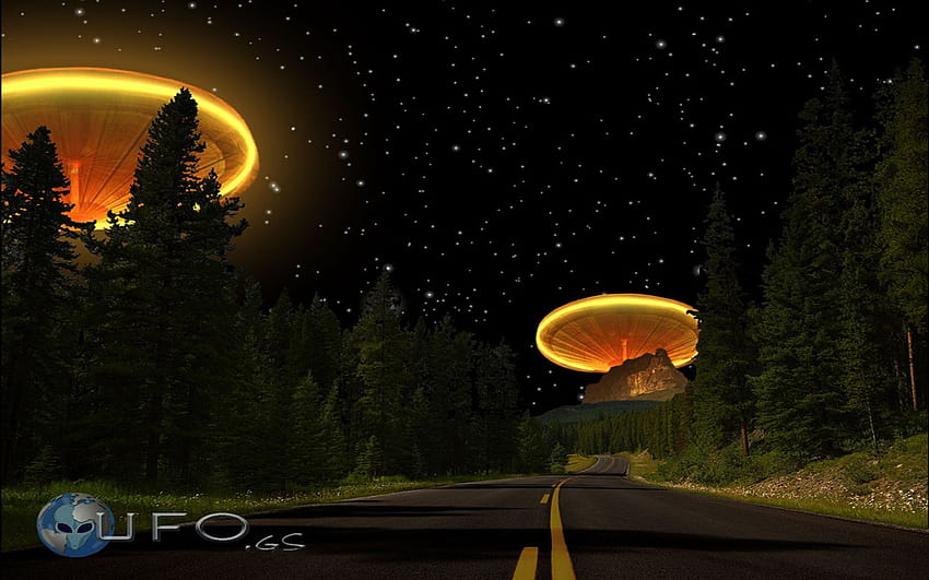 Ovnis Digitales UFO Extraterrestes Carretera HD wallpaper