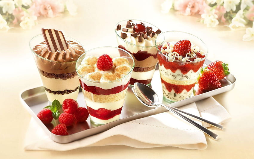 Happy birtay dessert ice cream cup Rocks, plated desserts HD wallpaper