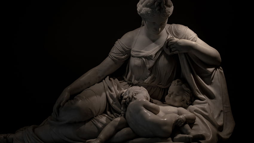 : Escultura griega antigua, Madre 2560x1440 fondo de pantalla