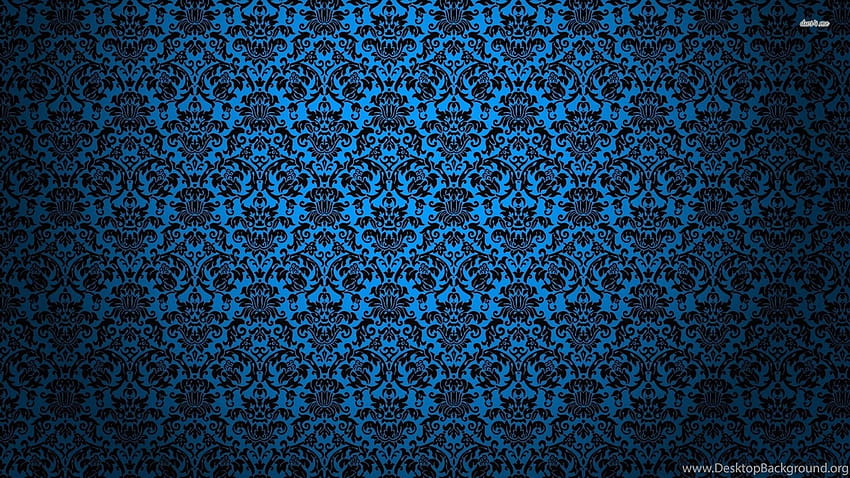 Fundos abstratos de padrão vintage azul, padrão retrô papel de parede HD