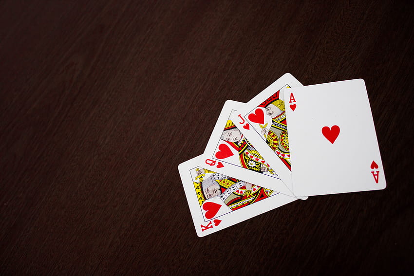Ace, King, Jack, and King of Hearts Playing Cards · Stock HD wallpaper