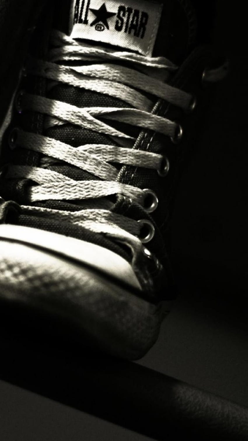 Черни монохромни обувки Converse all star, converse за iphone HD тапет за телефон