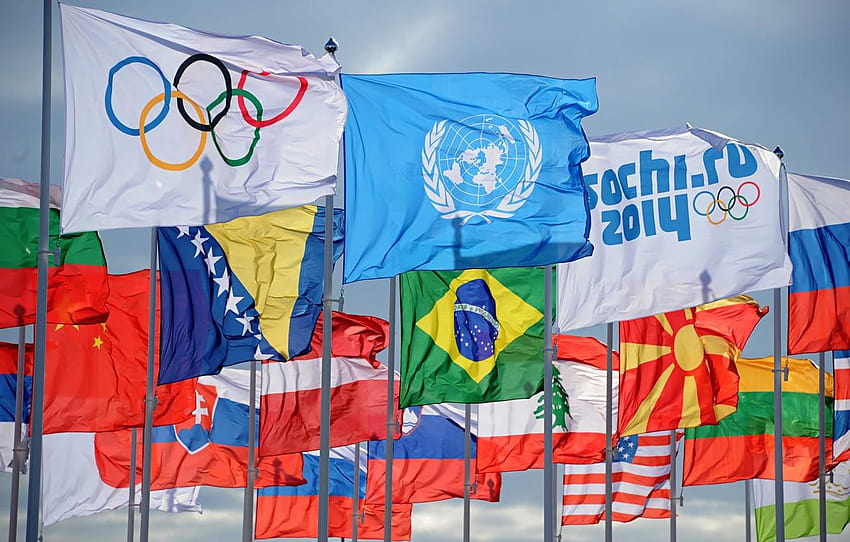Olympics, flags, Olympic games, Sochi 2014, sochi 2014, olympic flag HD wallpaper