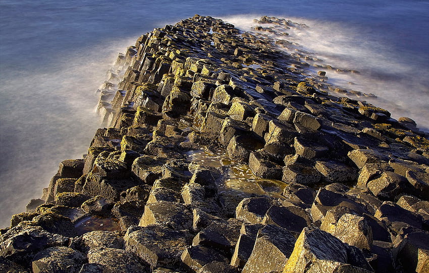 rock, Northern Ireland, basalt, Bridge of the giants , section природа HD wallpaper