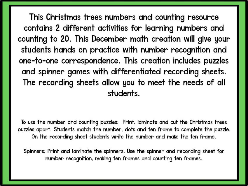 Christmas Tree Numbers & Counting – The Kindergarten Smorgasboard Online Store HD wallpaper
