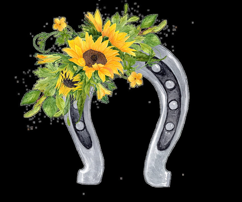 Sunflower Horseshoe Art Print by Aloke Design, horse shoes HD wallpaper
