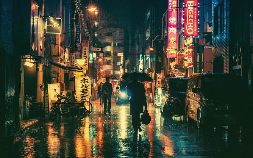 52 Japan Street Night HD wallpaper