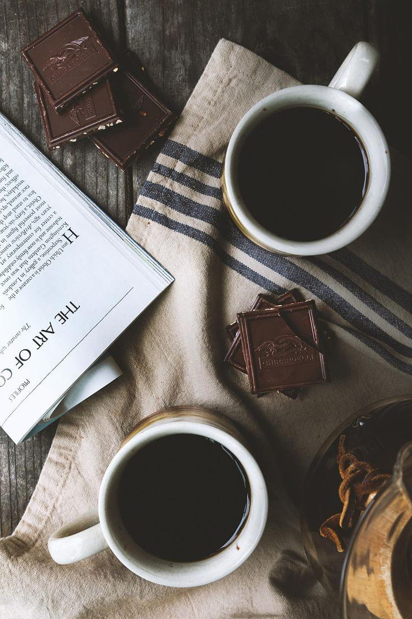 195 최고의 커피, 책, 그리고 비, 커피 겨울과 책 HD 전화 배경 화면