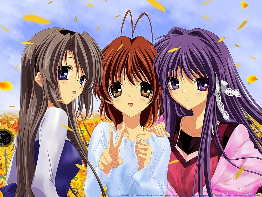 Śliczne przyjaciółki z anime, trzy najlepsze przyjaciółki Tapeta HD