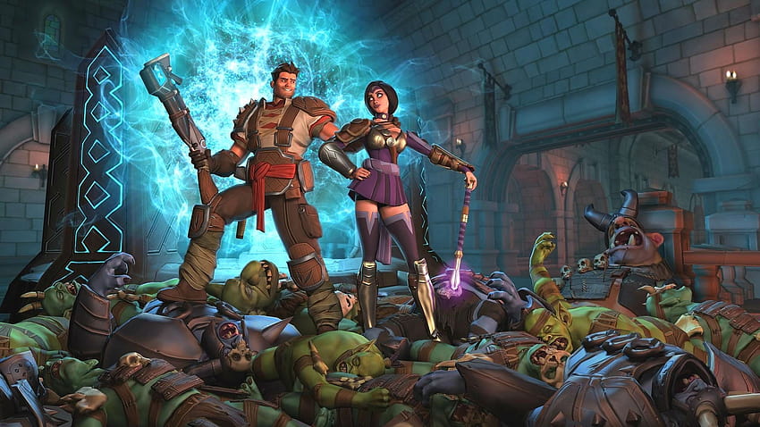 ORCS MUST DIE fantasy fighting strategy action simulator 1omd tower defense warrior orc magic HD wallpaper