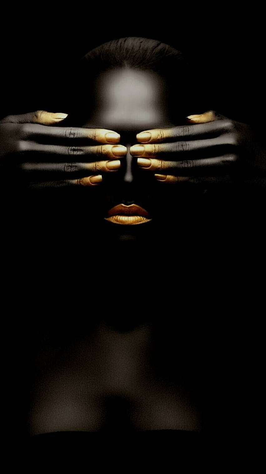 Black woman by georgekev, black women gold HD phone wallpaper