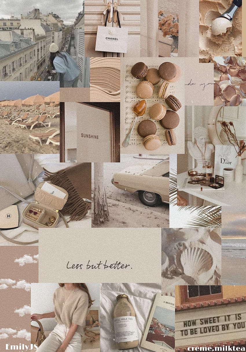 Aesthetic: Beige Soft, beige aesthetic collage HD phone wallpaper