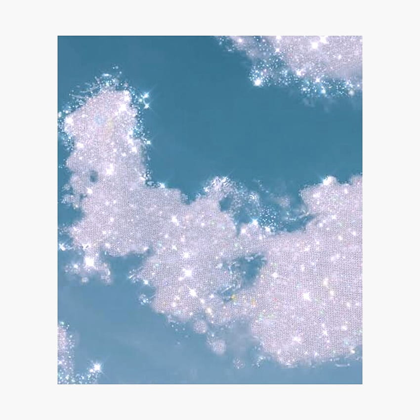 Aesthetic glittery sparkly dreamy clouds pastel blue sky, aesthetic glitter cloud HD phone wallpaper
