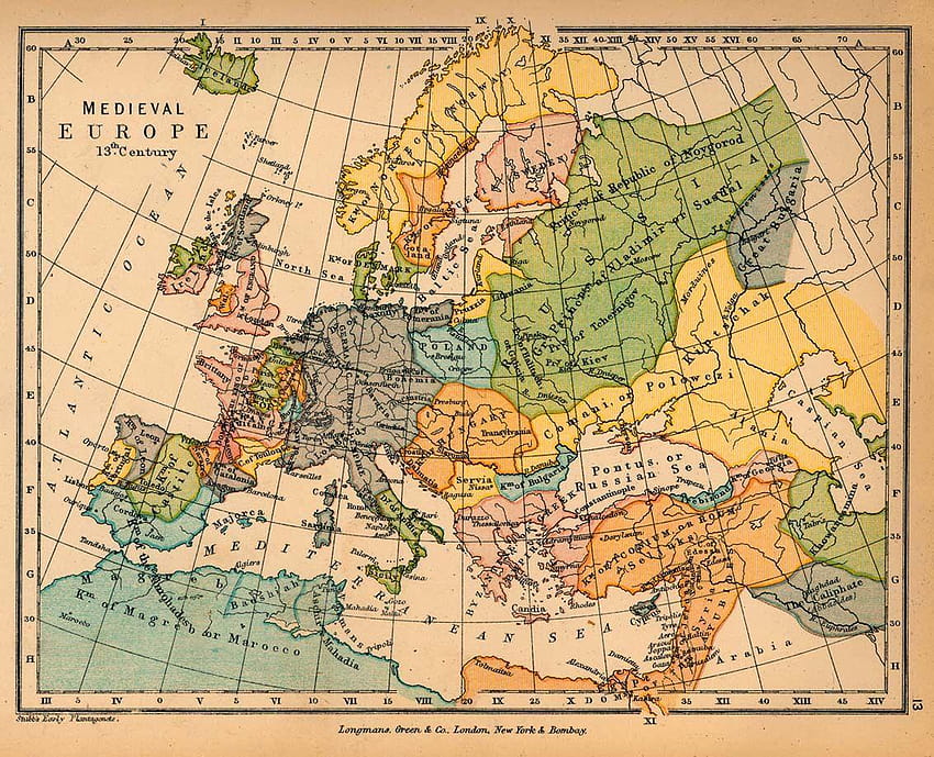 mappa medievale, mappa dell'europa Sfondo HD