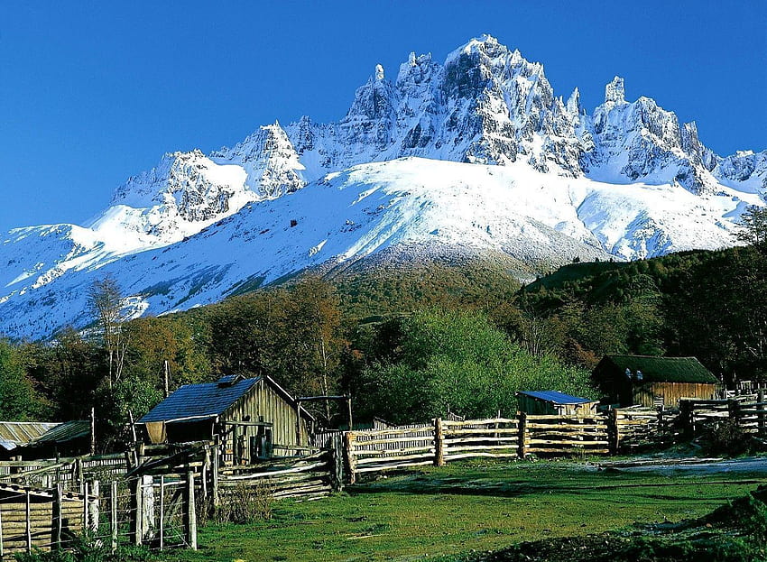 Живея в планините на Патагония и HD тапет