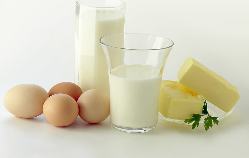 oil, food, eggs, milk, products , section еда, dairy products HD wallpaper
