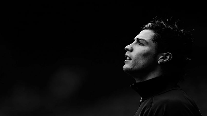 Black and white Portugal grayscale Cristiano Ronaldo athletes football soccer, ronaldo face HD wallpaper