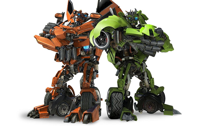 robot transformers green orange and backgrounds, green robot HD wallpaper