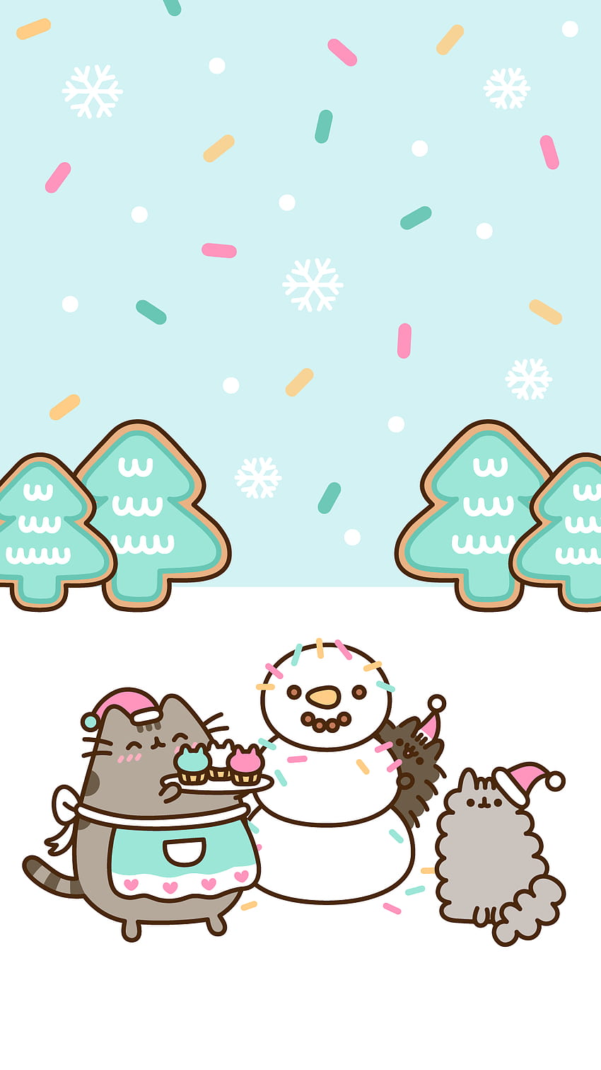 Exclusive Pusheen Android and iPhone Christmas kawaii christmas for  iphone HD phone wallpaper  Pxfuel