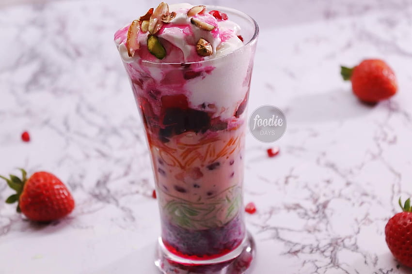 Video della ricetta del gelato Falooda, faluda Sfondo HD
