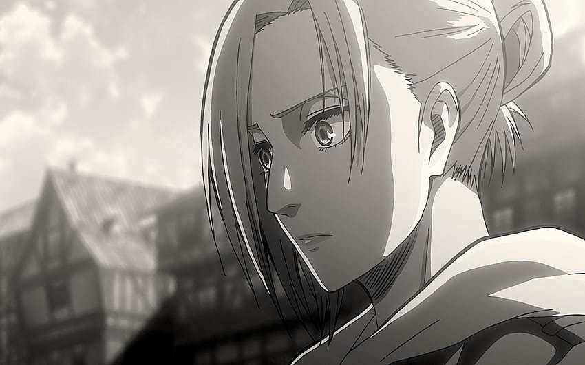 from anime Attack On Titan with tags: Black & White, Linux, Annie Leonhart, Shingeki No Kyojin, attack on titan black and white HD wallpaper
