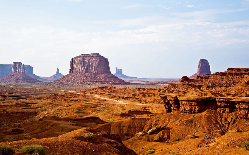 พื้นที่ทะเลทราย Wild West ในอเมริกา Monument Valley Navajo Tribal, อนุสาวรีย์หุบเขา navajo tribal park วอลล์เปเปอร์ HD