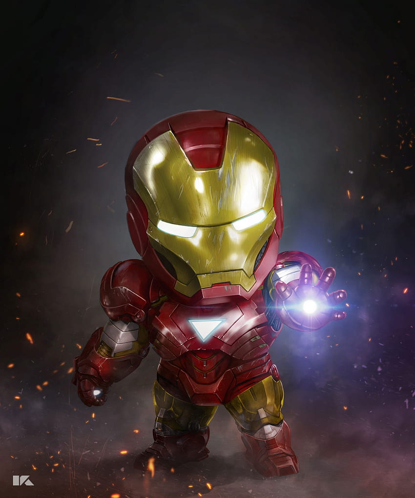 Iron Man , Chibi, Marvel Comics, Fan art, • For You For & Mobile, cute iron man HD phone wallpaper