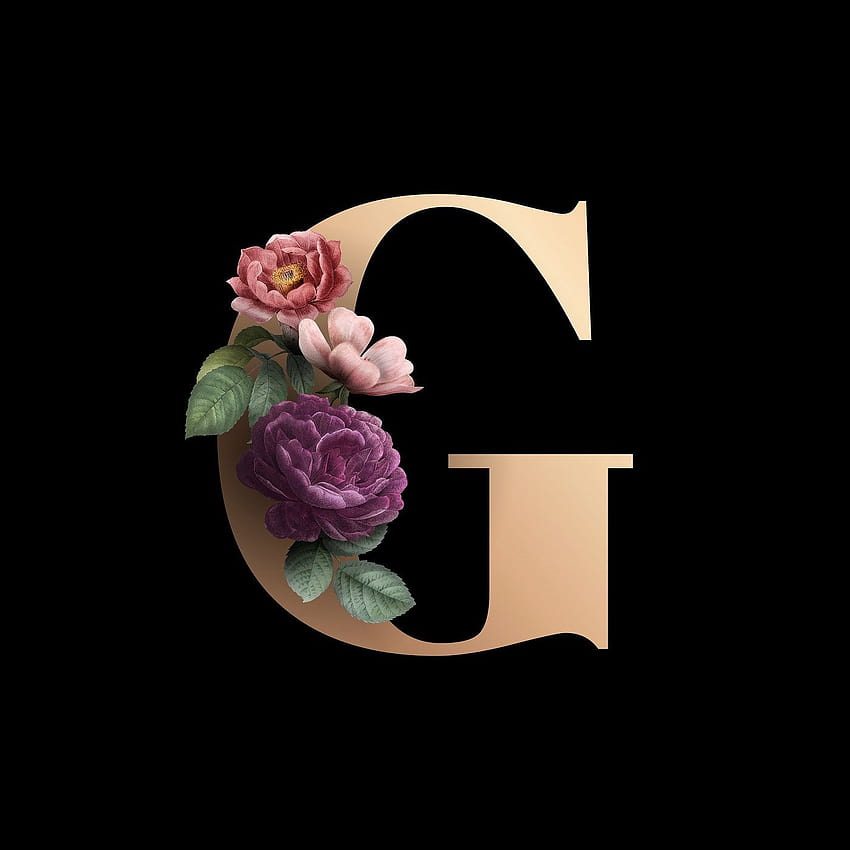 Alphabet floral classique et élégant police lettre G vecteur, alphabet rose Fond d'écran de téléphone HD