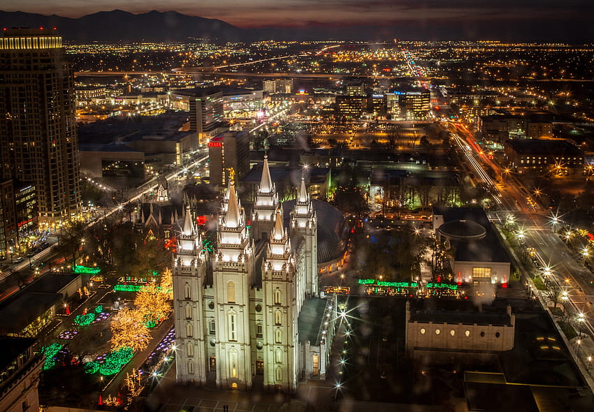 4 Salt Lake City Christmas, vista navideña de la ciudad fondo de pantalla