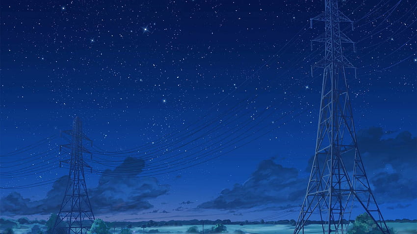 2 Anime Night Sky Vertical, anime night horizontal HD wallpaper