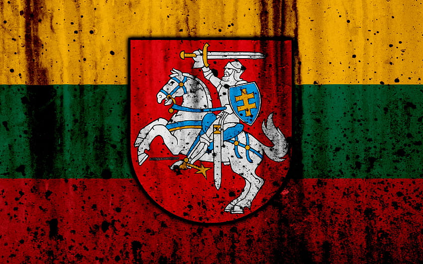 Bendera Lituania, grunge, bendera Lituania, bendera Lituania Wallpaper HD