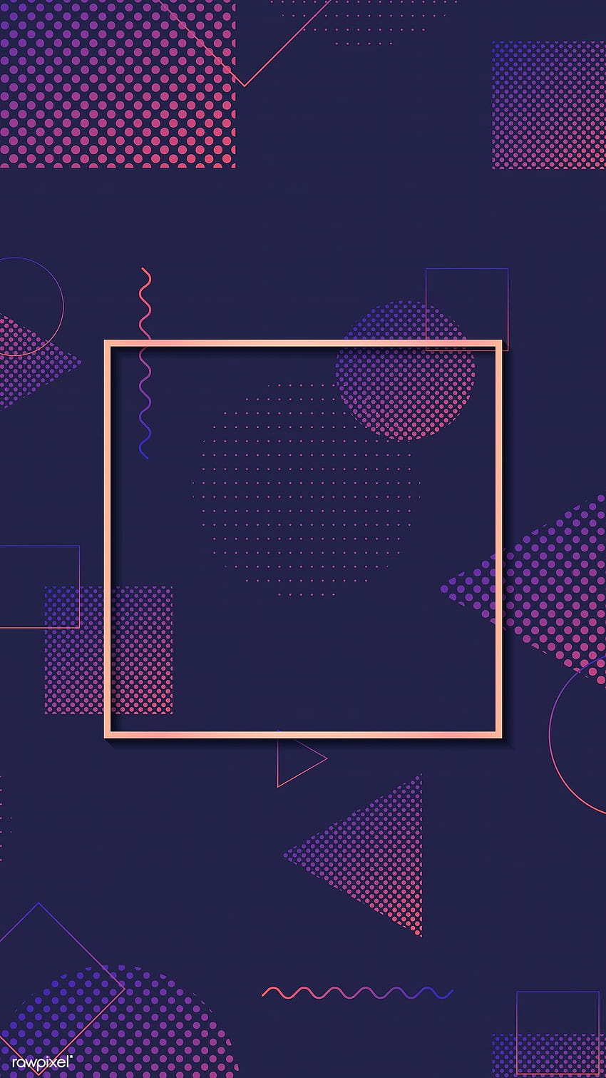 하프톤 남색 배경의 사각형 프레임의 프리미엄 벡터, 포스터 디자인 HD 전화 배경 화면