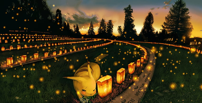 pikachu et rouge, pokemon triste Fond d'écran HD
