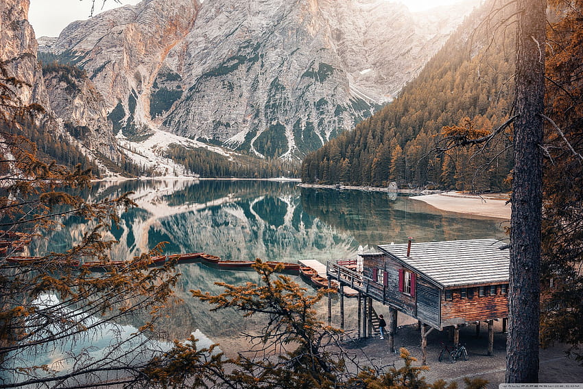 Lago di Braies, Dolomitas, Itália Ultra Backgrounds, lago di braies itália papel de parede HD