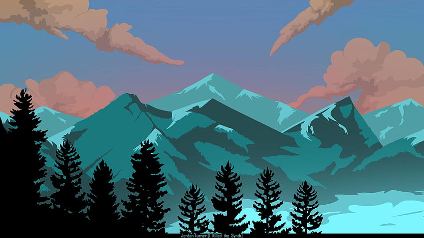 Appalachia Mountain Illustration, forest illustration HD wallpaper