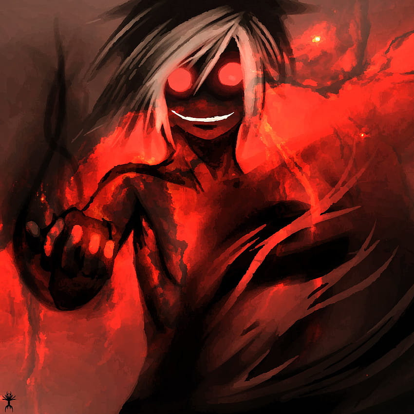 olhos vermelhos Hex Maniac, anime demônio vermelho Papel de parede de celular HD