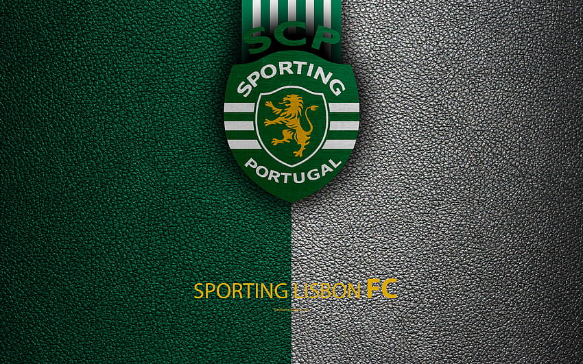 Sporting Lisbon FC, leather texture, Liga, sporting portugal HD wallpaper