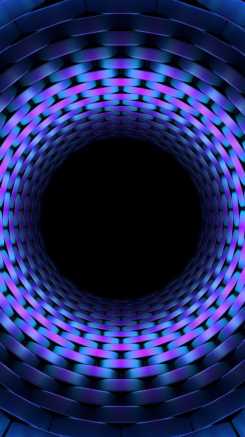 Rendering Terowongan Plexus 3D, terowongan warna wallpaper ponsel HD
