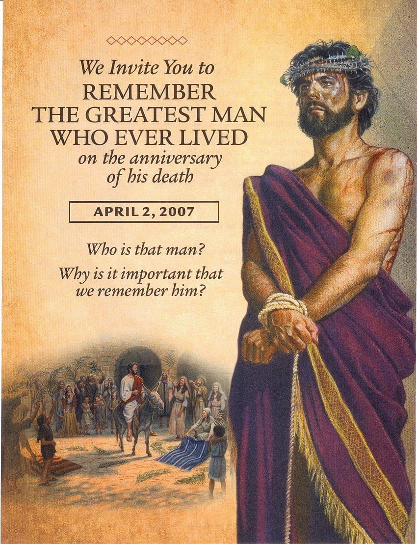 Флаер на свидетелите на Йехова за възпоменателното тържество за 2007 г., свидетели на Йехова HD тапет за телефон