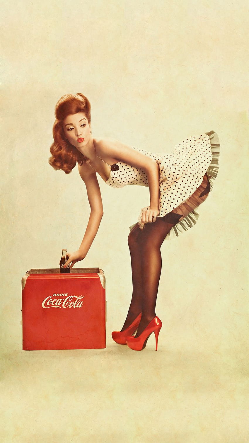 Coca Cola Pin Up Girl Retro untuk Ponsel, gadis retro wallpaper ponsel HD