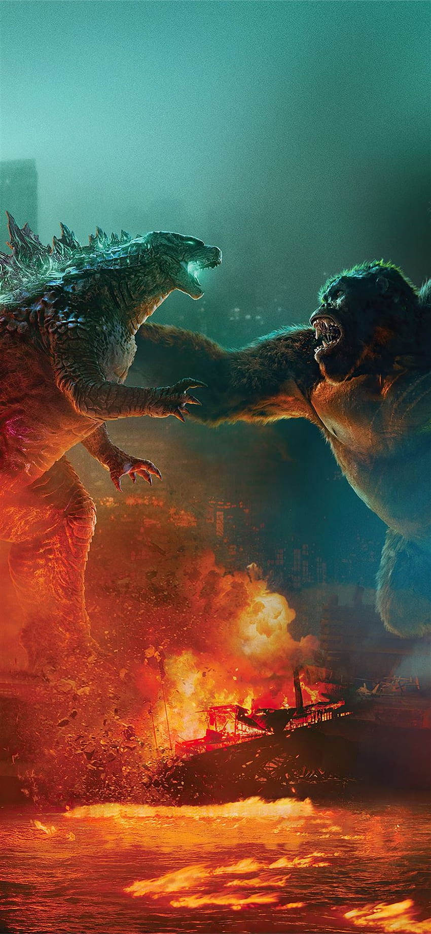 Mejor Godzilla vs kong iPhone 11, king kong vs godzilla iphone fondo de pantalla del teléfono