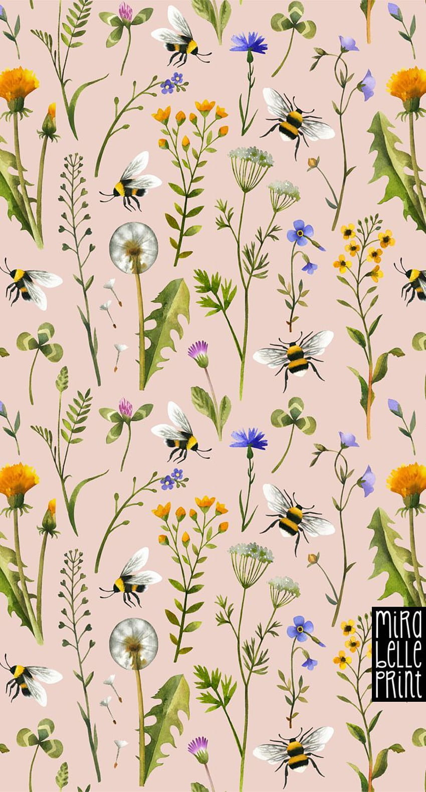 Colorful Fabrics Digitally Printed By Spoonflower Kawaii Bee Landscape